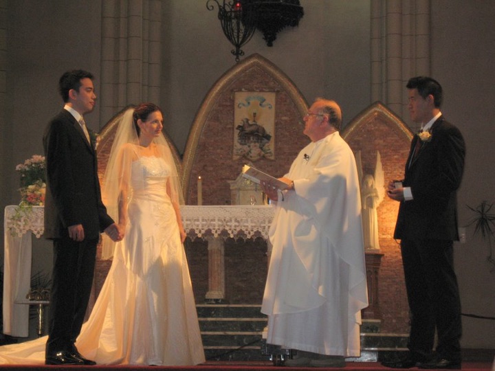 Alex and marie at the altar