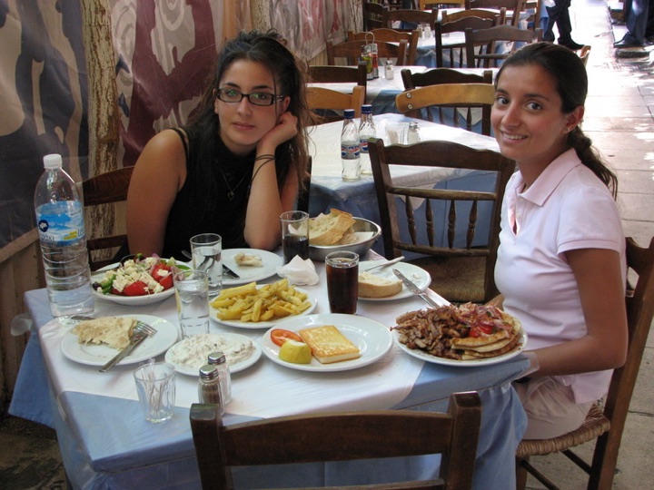 Eating at a taverna athens 2