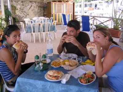 Eating massive paninis