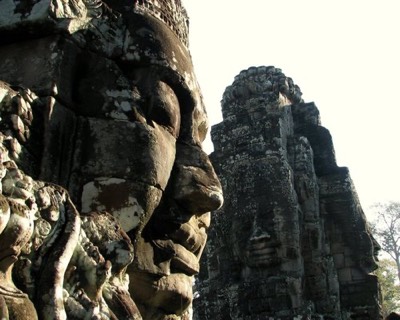 Enigmatic faces at bayon temple
