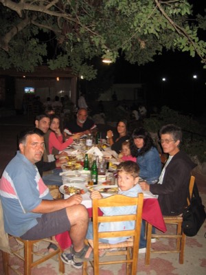 Family dinner at taverna