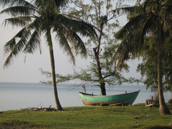 Fishing boat on land
