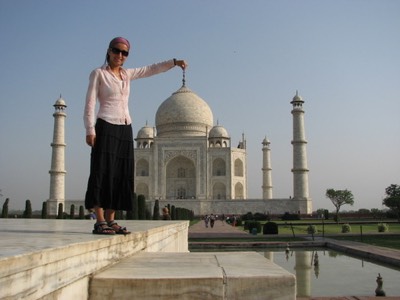 Holding the taj mahal from the tip