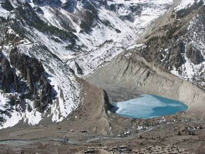 Ice lake in manang