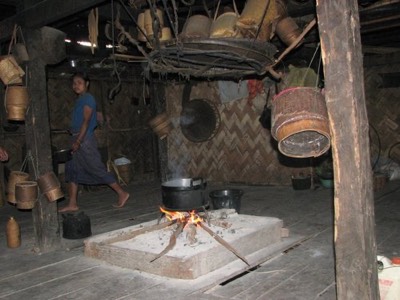 Inside katang wooden home