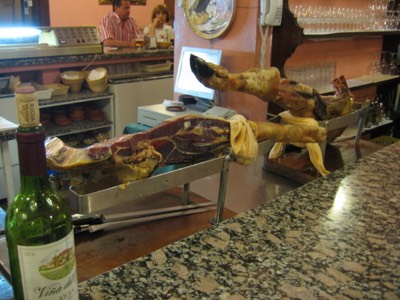Jamon carving station at local bar cordo