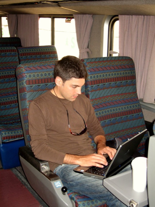 Joe on train