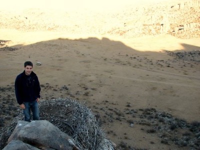 Joe with vulture nest