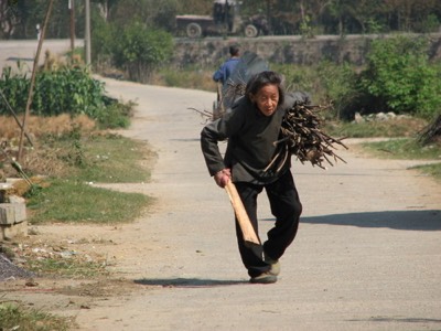 Lady with bundle