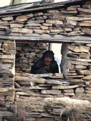 Old man in window