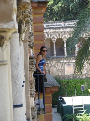 On a balcony