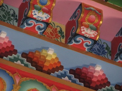 Painting on ceiling of tibetan gumpa