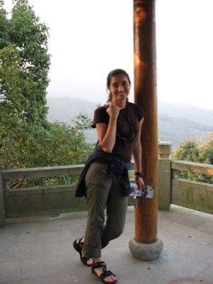 Penny in pagoda longjing
