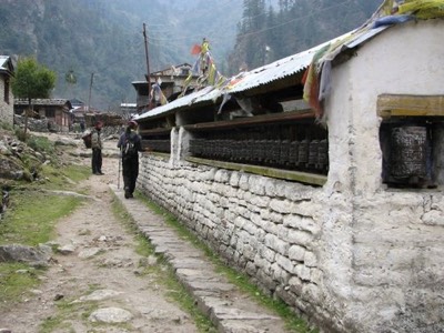 Prayer wheel wall