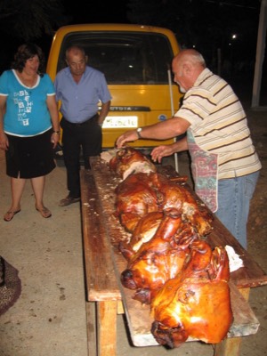 Roasted pig at panigiri