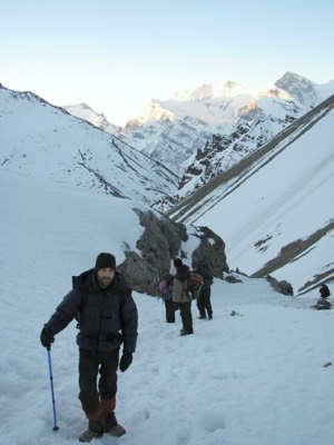 Snow covered pass