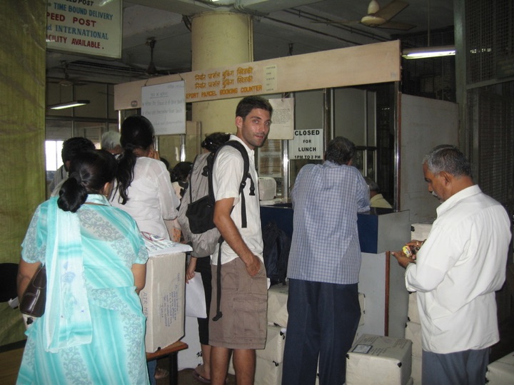 Waiting at post office