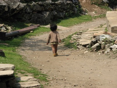 Young girl near shika village